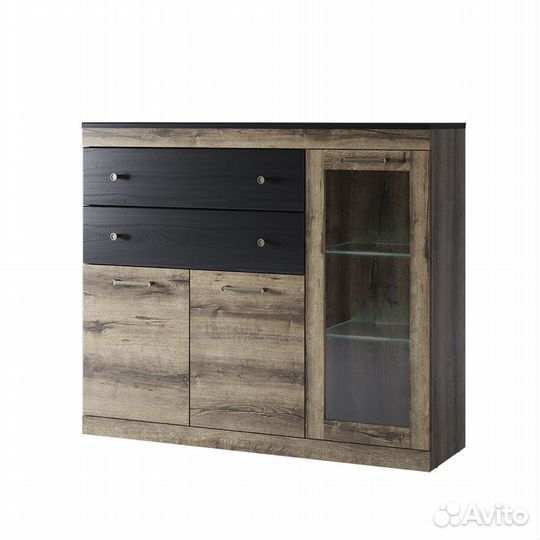 Тумба 1V2D2S, jagger, цвет Дуб монастырский /Черны