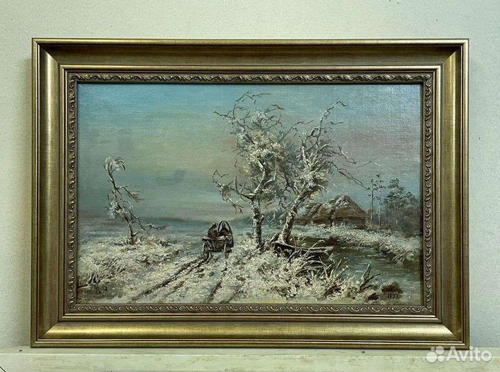 Картина старинная, 1897 год, подпись