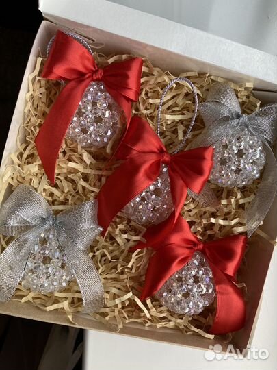 Елочные игрушки ручной работы из хрусталя