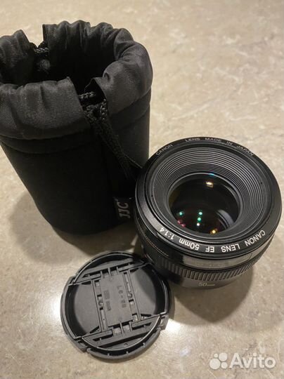 Объектив Canon EF 50mm f 1.4 с защитным чехлом