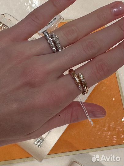 Кольцо bulgari serpenti с бриллиантами новое