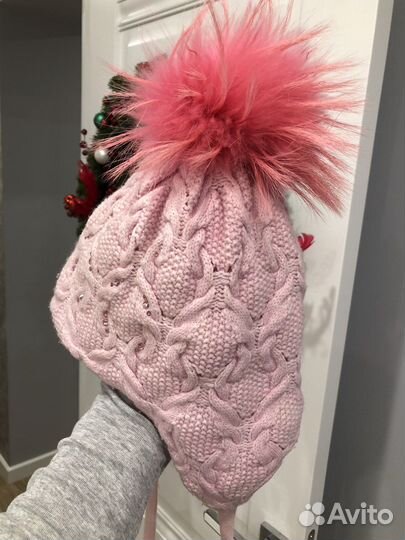 Шапка для девочки со стразами Swarovski р.54