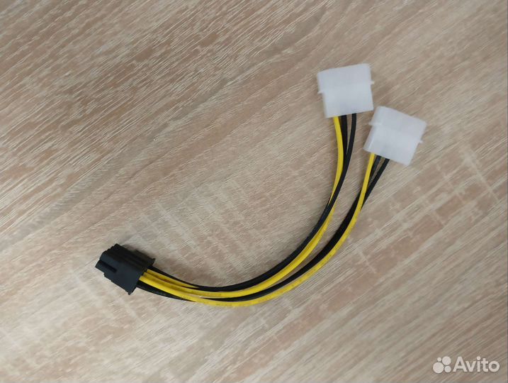 2 molex 8 pin переходник питания для видеокарты