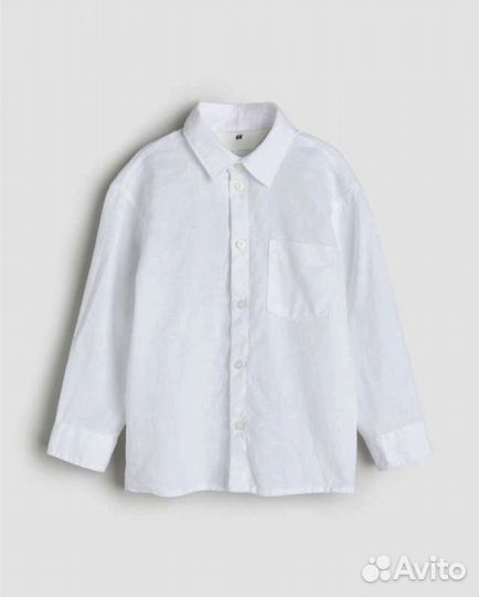 Новая белая рубашка лён H&M