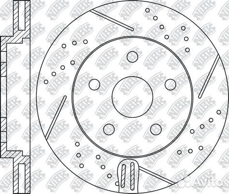 Диск тормозной передний перфорированный NiBK, RN1557dset