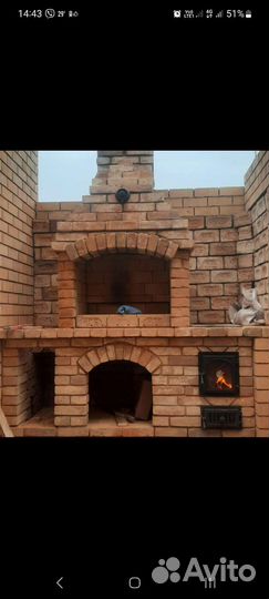 Каминная печь барбекю мангальная зона