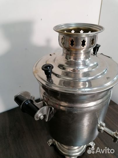 Самовар на дровах никелированный СССР 1960е