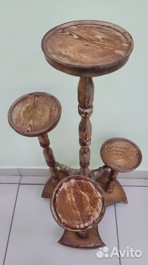 Деревянная стойка для цветов напольная