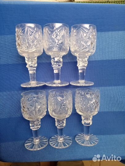 Винтажные хрустальные рюмки грань СССР 60е года