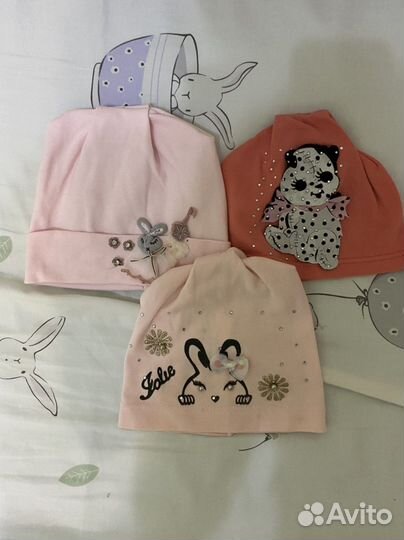 Шапки демисезонные для девочек 50 52