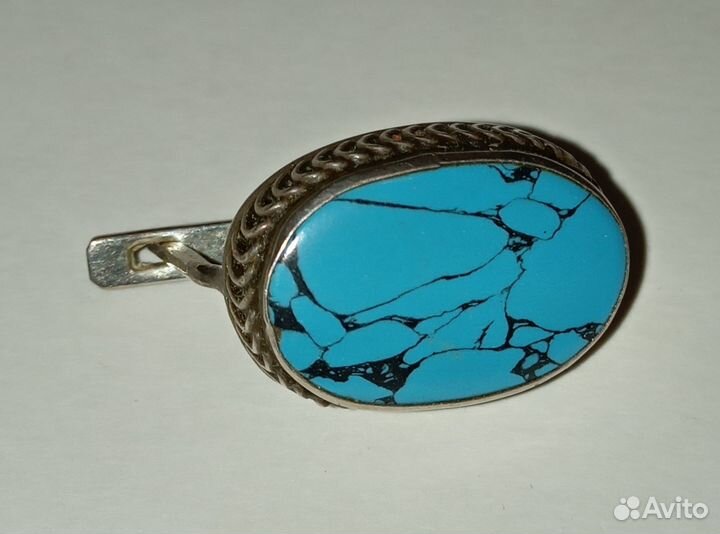 Серьга, серебро 925 пробы, натуральная бирюза
