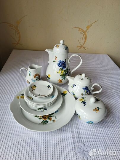 Посуда гдр Кахла Kahla Ботаника или 6 букетов