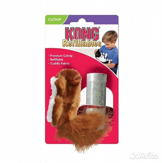 Игрушка Kong Refillables Белка плюш с кошачьей мят