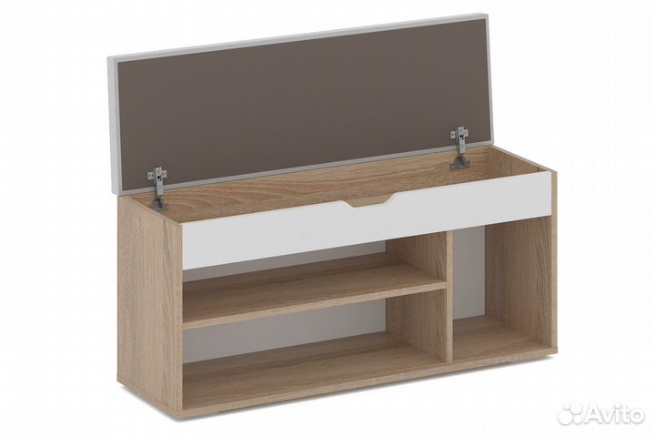 Аризона Тумба для обуви с нишей (Дуб сонома/Белый)