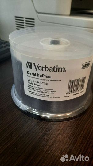Оптический диск DVD-R Verbatim 4.7гб 16x, 50шт