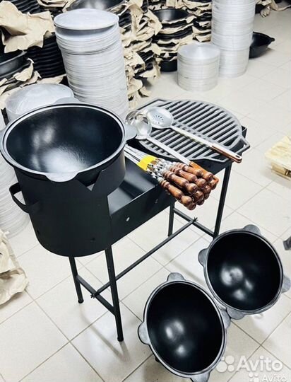 Мангал с печью под казан