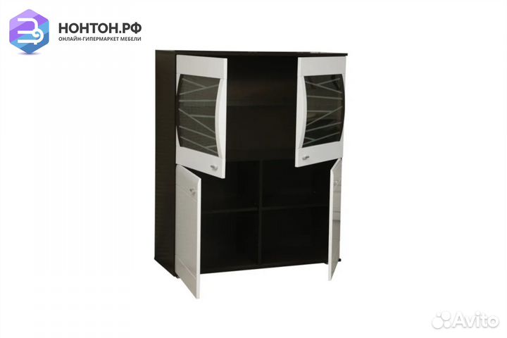 Витрина Алабама 06.111 венге / белый глянец снег