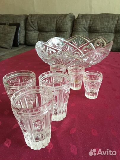 Хрусталь СССР блюдо рюмки