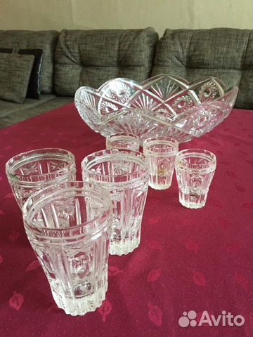 Хрусталь СССР блюдо рюмки