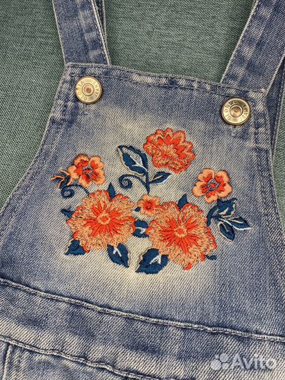 Джинсовый комбинезон для девочки 80