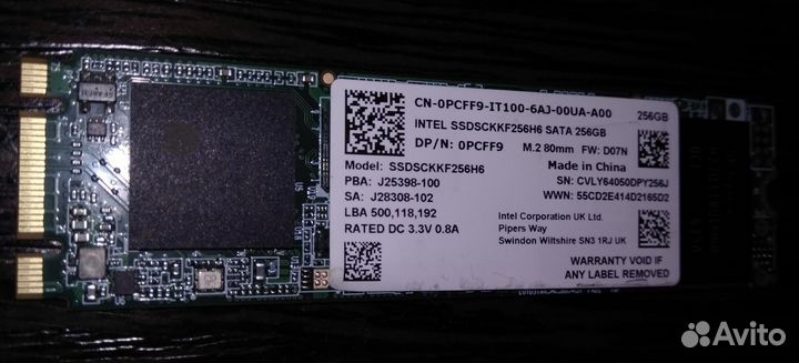 Intel ssdsckkf256h6 2025