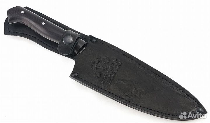 Нож Шеф №5 сталь дамаск, рукоять черный граб