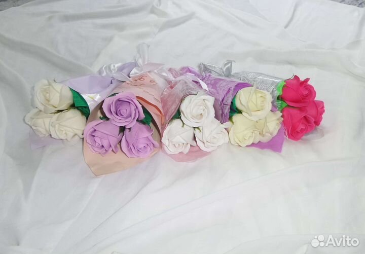 Мини букет из мыльных роз