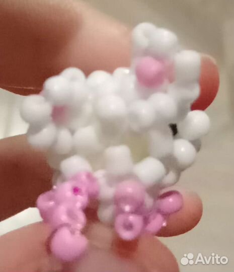 Мышь белая из бисера