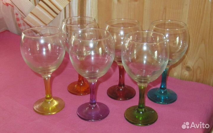 Бокалы для вина радуга 6 штук СССР