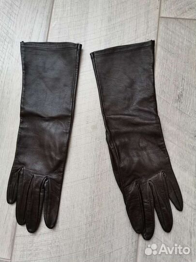 Перчатки высокие кожа новые
