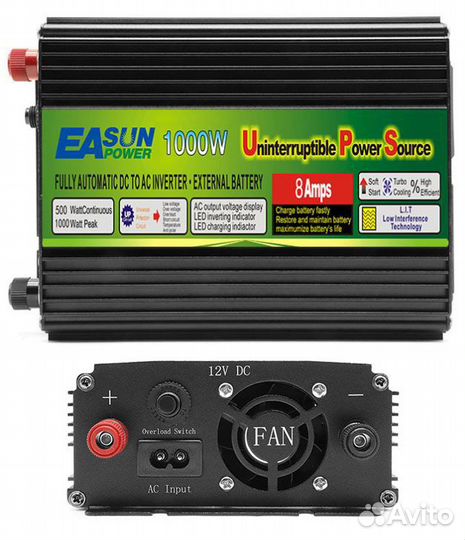 Преобразователь (ибп) 12-220,1000w с зу