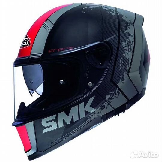 SMK Force Koster full face helmet Matt Black / Gre
