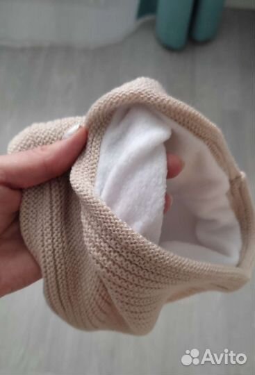 Шапка+снуд, на флисе