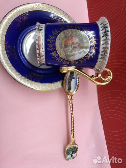 Чашка с блюдцем гдр фарфор