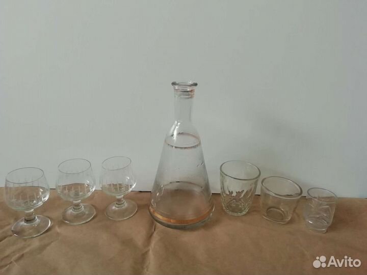 Штоф для водки (без пробки) и рюмки