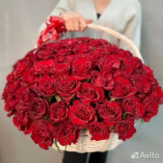 Букет в коробке, корзина цветов