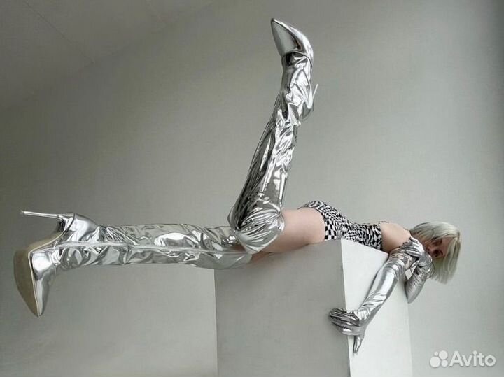 Ботфорты серебро аренда прокат перчатки