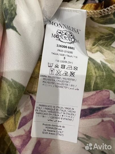 Блуза monnalisa 5 л. состояние новой