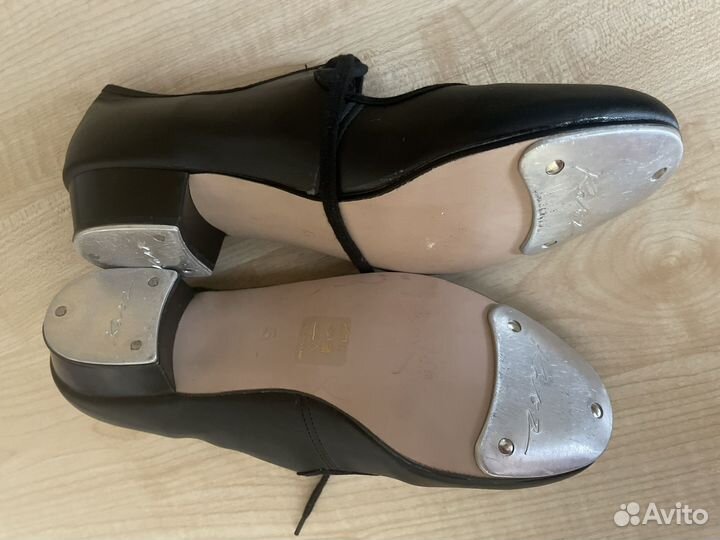 Туфли для танцев с металич. набойками кожа