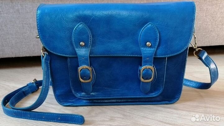 Сумка портфель оксфорд, голубая