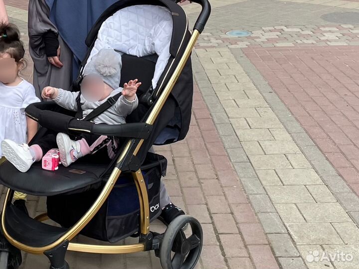 Коляска burbay 3 в 1 с золотой рамой