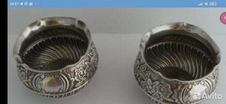 Солонка Серебро 925 Англия Лондон Вес 111,1 гр