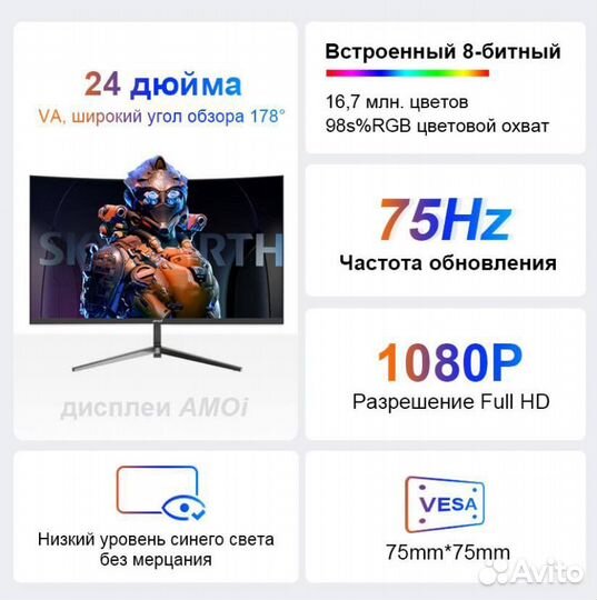 Игровой монитор amoi 75 гц