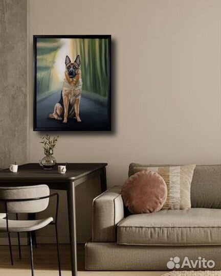Картина собака 40х50
