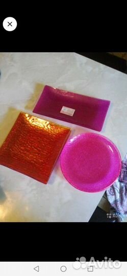 Набор тарелок новый, стекло