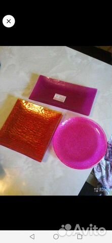 Набор тарелок новый, стекло