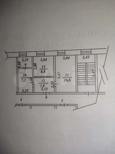 2-к. квартира, 44,9 м², 1/2 эт.