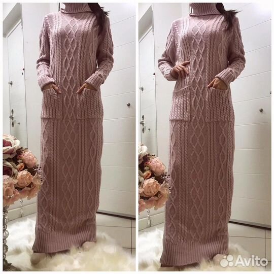 Платье вязаное женское