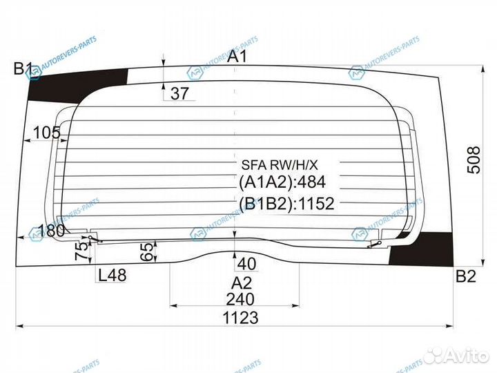 SFA rwhx Стекло заднее с обогревом honda life 03-0