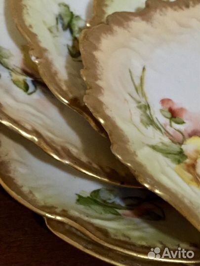 6 десертных антикварных тарелок. Nautilus